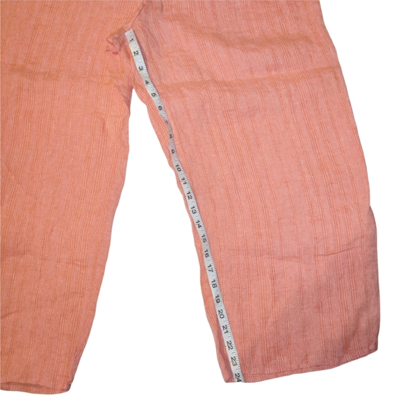 NWT Flax Floods Linen Vintage Elastic Waist High Rise Pull On Wide Leg Pants - Picture 11 of 15